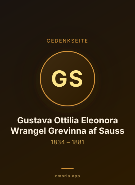 Gedenkportrait von Gustava Ottilia Eleonora Wrangel Grevinna af Sauss