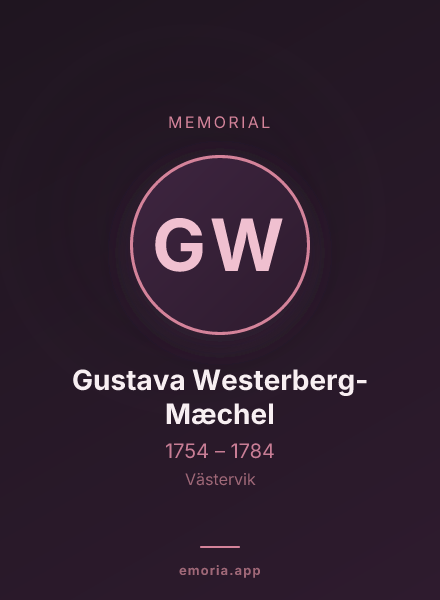 Memorial portrait of Gustava Westerberg-Mæchel