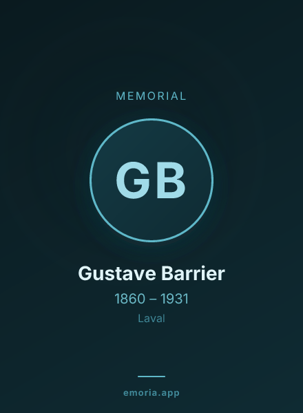 Memorial portrait of Gustave Barrier