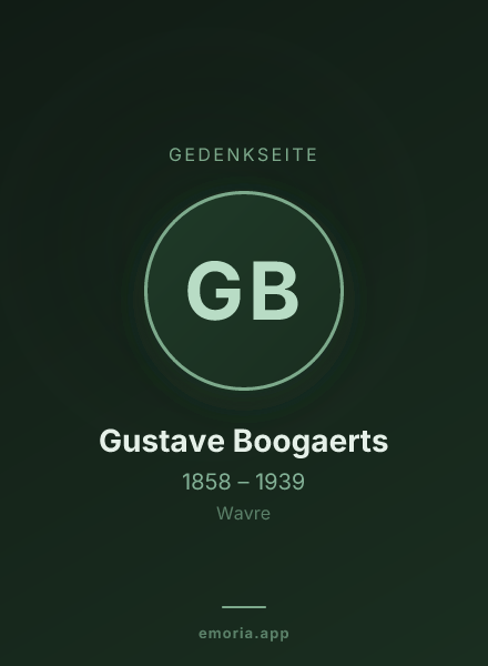 Gedenkportrait von Gustave Boogaerts