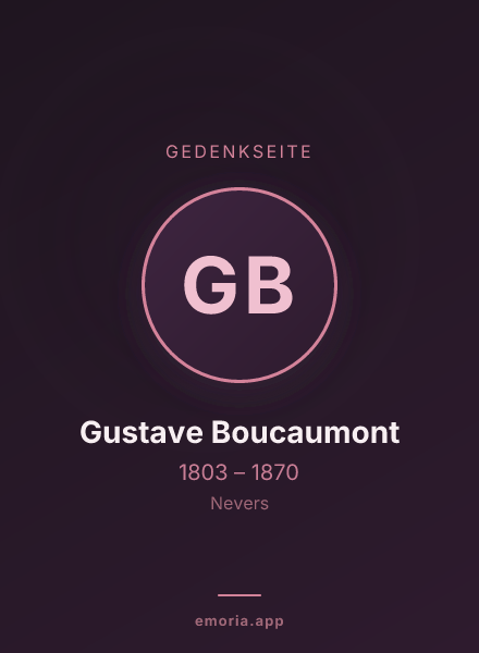 Gedenkportrait von Gustave Boucaumont