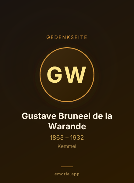 Gedenkportrait von Gustave Bruneel de la Warande
