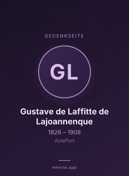 Gedenkportrait von Gustave de Laffitte de Lajoannenque