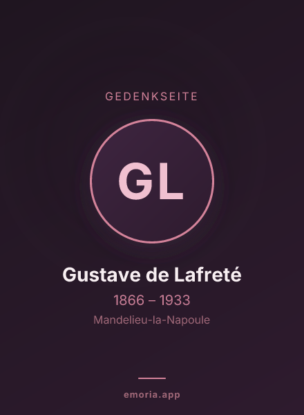 Gedenkportrait von Gustave de Lafreté