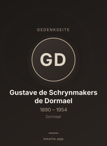 Gedenkportrait von Gustave de Schrynmakers de Dormael