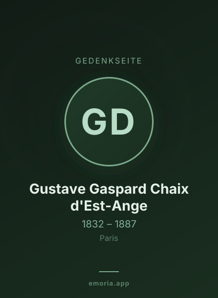 Gedenkportrait von Gustave Gaspard Chaix d'Est-Ange