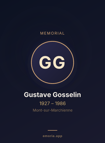Memorial portrait of Gustave Gosselin