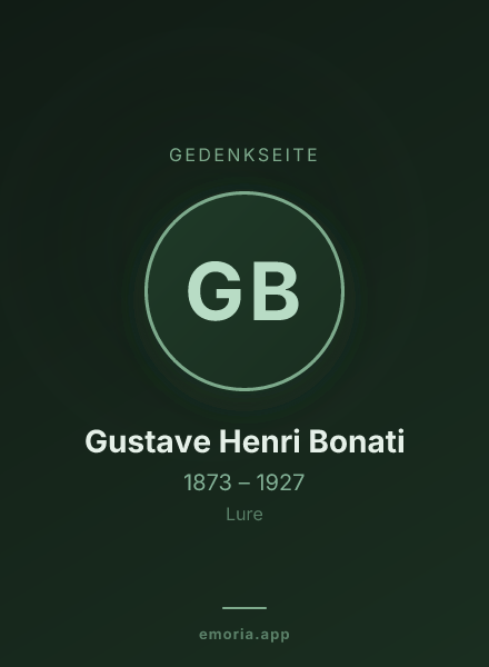 Gedenkportrait von Gustave Henri Bonati
