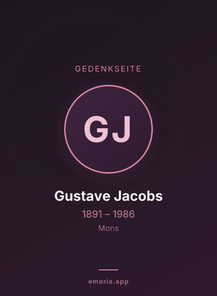 Gedenkportrait von Gustave Jacobs