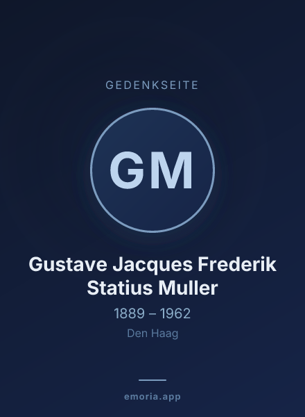 Gedenkportrait von Gustave Jacques Frederik Statius Muller