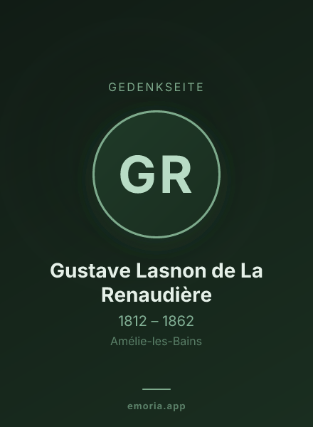 Gedenkportrait von Gustave Lasnon de La Renaudière