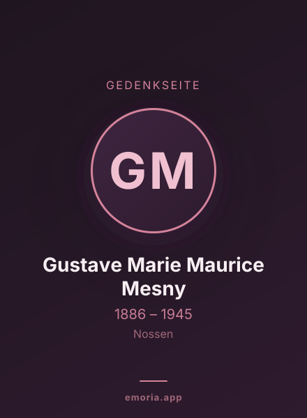 Gedenkportrait von Gustave Marie Maurice Mesny