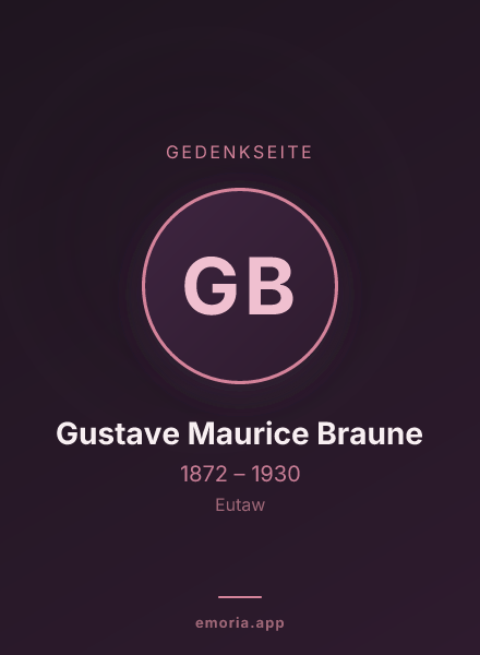 Gedenkportrait von Gustave Maurice Braune