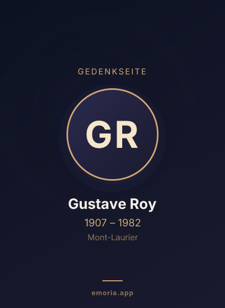 Gedenkportrait von Gustave Roy