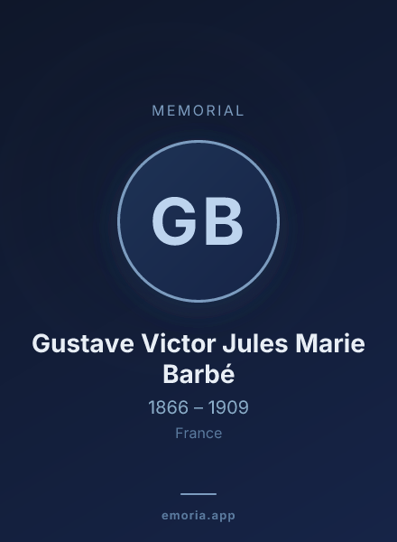 Memorial portrait of Gustave Victor Jules Marie Barbé