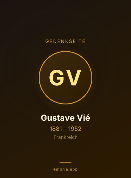 Gedenkportrait von Gustave Vié
