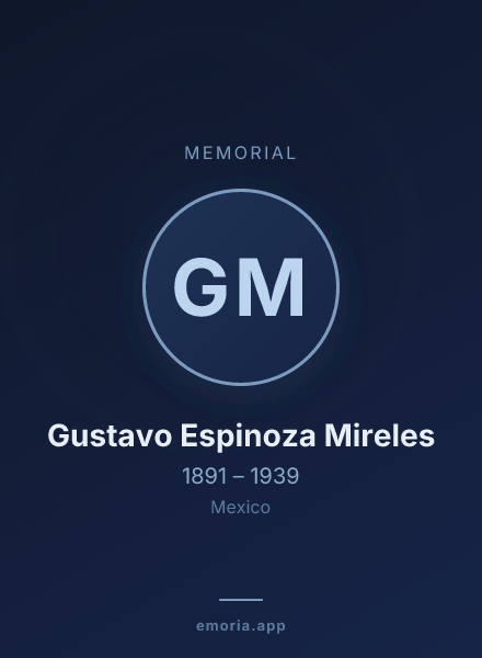 Memorial portrait of Gustavo Espinoza Mireles
