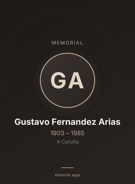 Memorial portrait of Gustavo Fernandez Arias
