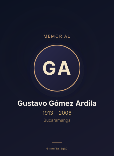 Memorial portrait of Gustavo Gómez Ardila