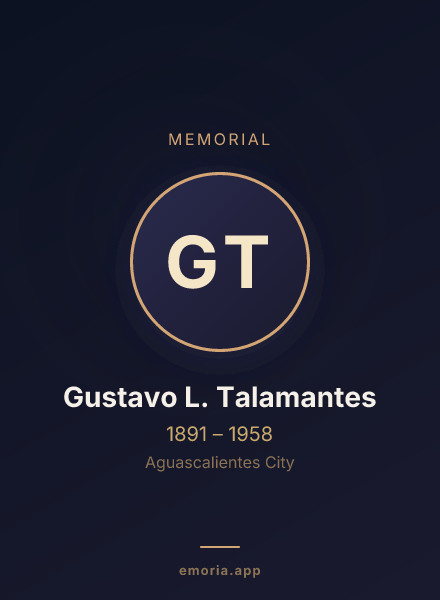 Memorial portrait of Gustavo L. Talamantes