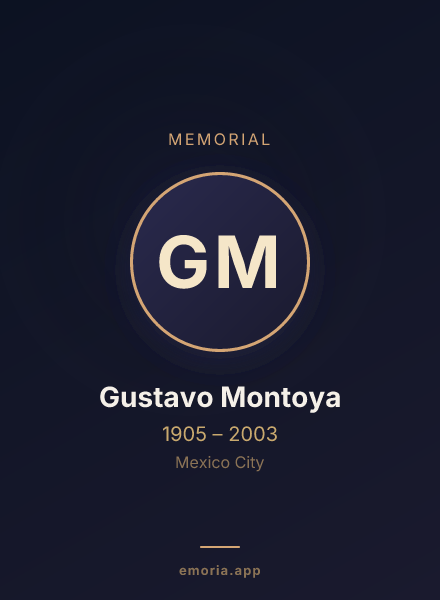 Memorial portrait of Gustavo Montoya