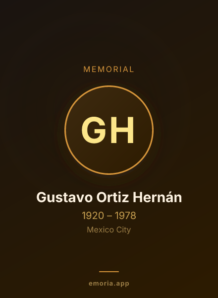 Memorial portrait of Gustavo Ortiz Hernán