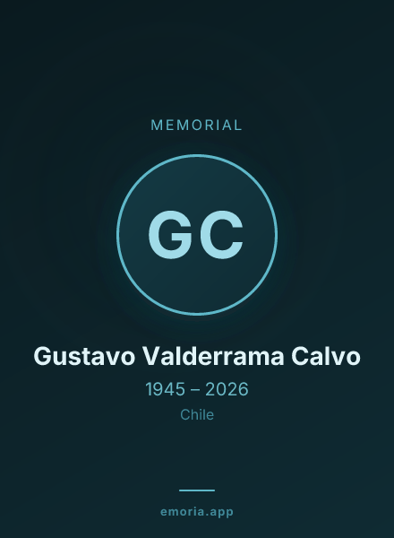 Memorial portrait of Gustavo Valderrama Calvo