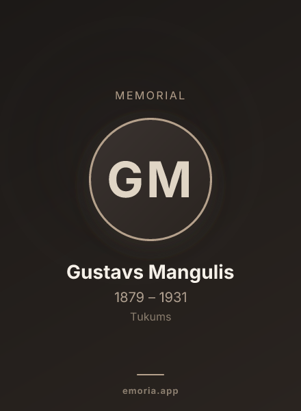 Memorial portrait of Gustavs Mangulis