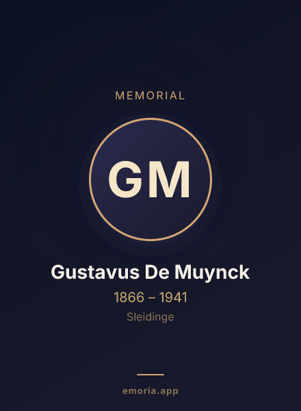 Memorial portrait of Gustavus De Muynck