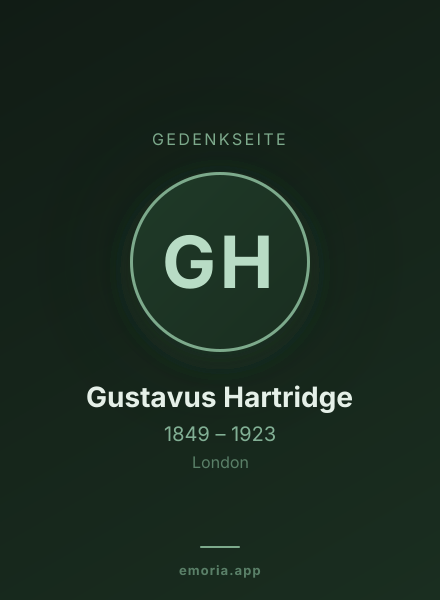 Gedenkportrait von Gustavus Hartridge