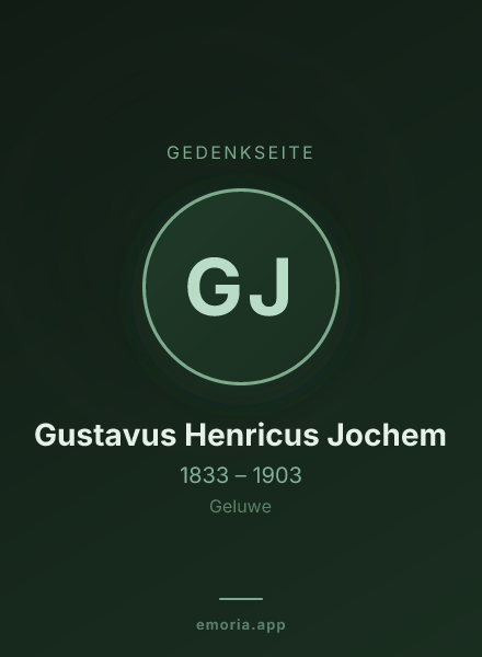 Gedenkportrait von Gustavus Henricus Jochem