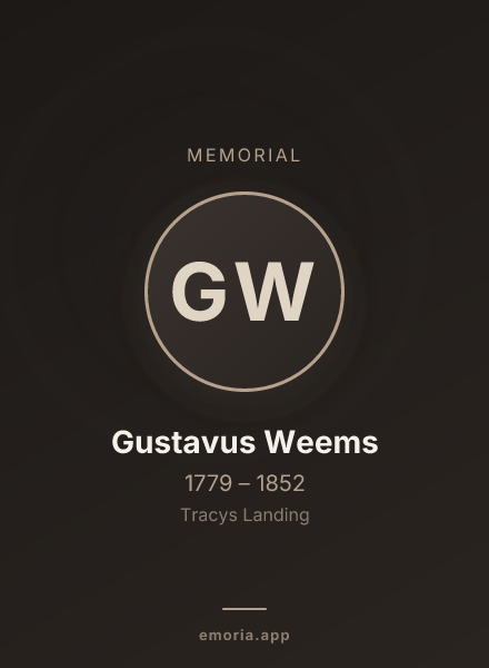 Memorial portrait of Gustavus Weems