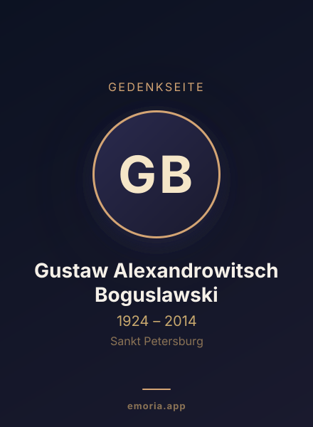 Gedenkportrait von Gustaw Alexandrowitsch Boguslawski