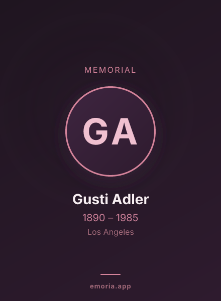 Memorial portrait of Gusti Adler