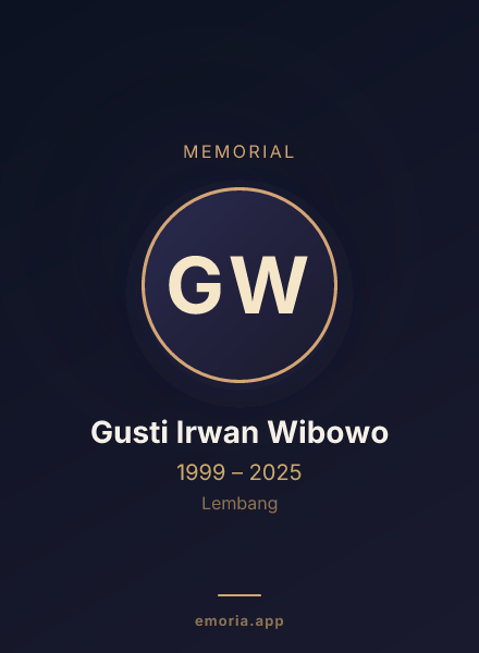 Memorial portrait of Gusti Irwan Wibowo