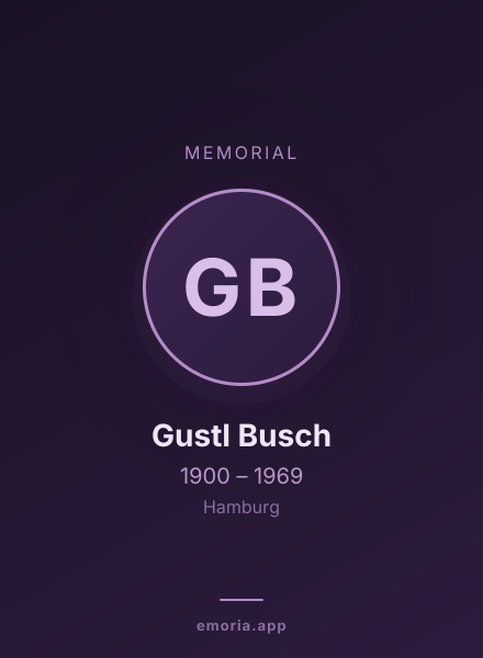 Memorial portrait of Gustl Busch