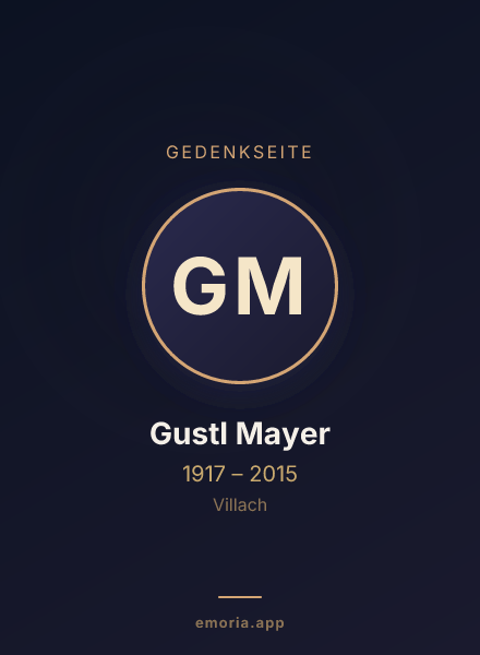 Gedenkportrait von Gustl Mayer