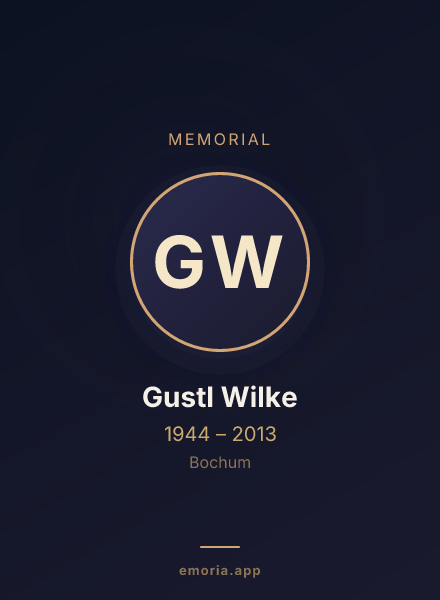 Memorial portrait of Gustl Wilke