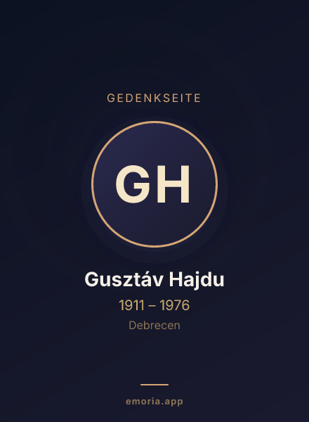 Gedenkportrait von Gusztáv Hajdu