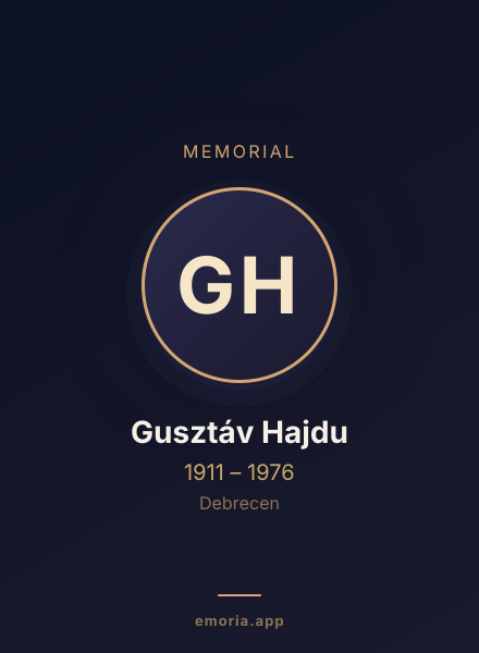 Memorial portrait of Gusztáv Hajdu