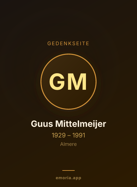 Gedenkportrait von Guus Mittelmeijer