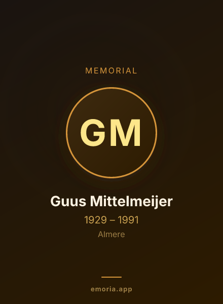 Memorial portrait of Guus Mittelmeijer