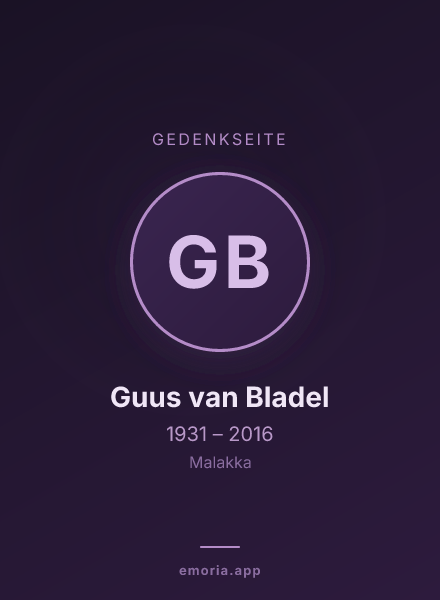 Gedenkportrait von Guus van Bladel