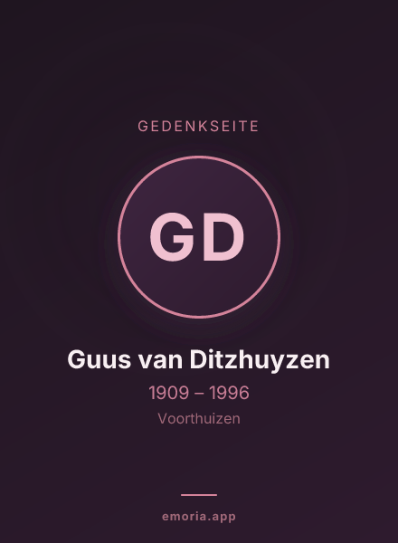 Gedenkportrait von Guus van Ditzhuyzen