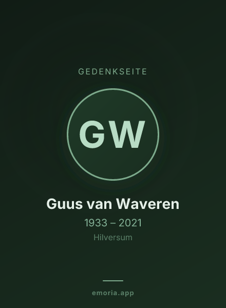Gedenkportrait von Guus van Waveren