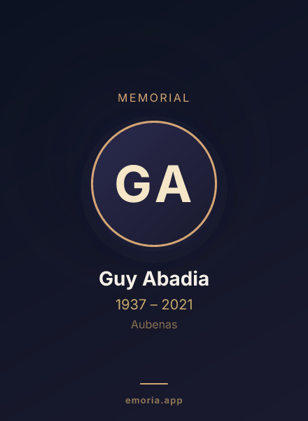 Memorial portrait of Guy Abadia