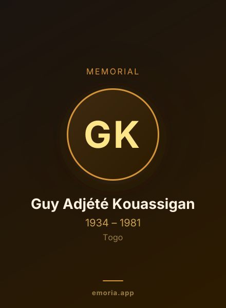 Memorial portrait of Guy Adjété Kouassigan