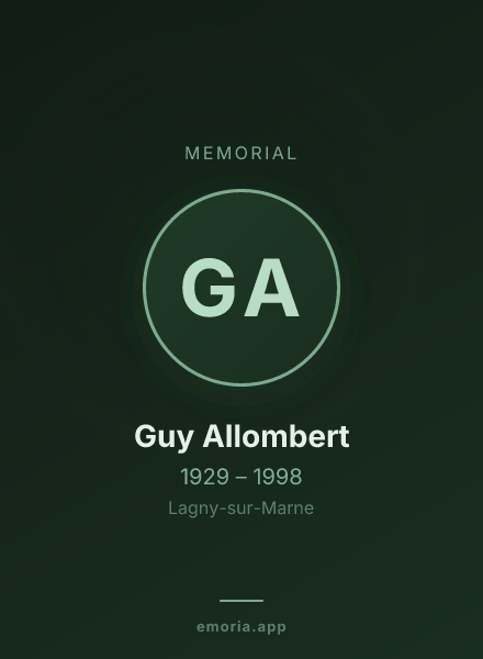 Memorial portrait of Guy Allombert