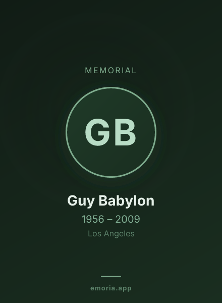 Memorial portrait of Guy Babylon