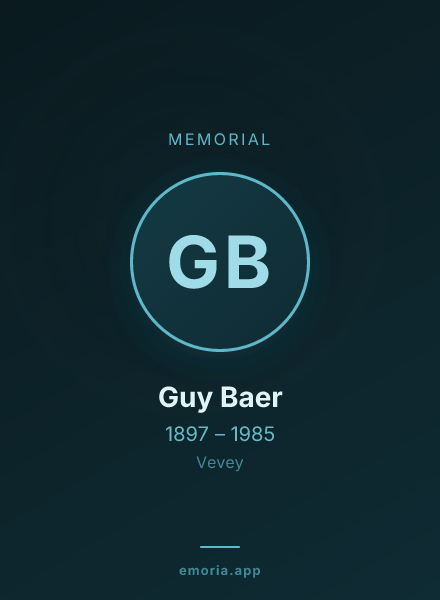 Memorial portrait of Guy Baer